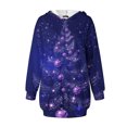 thumbnail image 4 of TIMIFIS Robe Chandail à Capuche Imprimé de Noël Laid pour Femmes Robe Midi Ample à Manches Longues avec Poche Cadeaux de Noël pour Femmes, 4 of 4