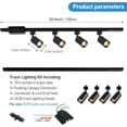 thumbnail image 2 of 4-Light LED Track Lighting Kit with 3.3FT H Track Lighting Rails & Floating Canopy Connector, GU10 Track Light Kit, Modern Kitchen Track Lighting Fixtures Ceiling Spot Light, Black (No Bulbs), 2 of 9