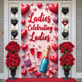 thumbnail image 5 of Red Theme Galentine's Day Banner Pink  Heart Display Heart Pattern Cherry Decoration Sweet Backdrop for Galentine's Party Girls' Gathering Friendship Celebration, 5 of 8
