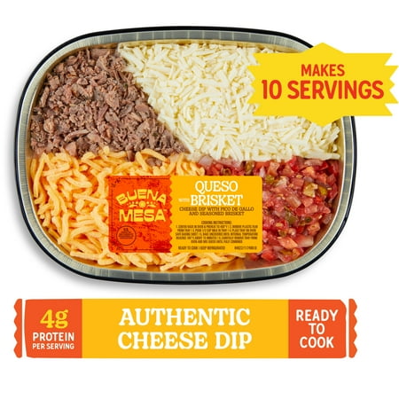 Buena Mesa Queso with Brisket and Pico De Gallo, Cheese Dip, Ready to Cook, 0.48 - 0.65 lb