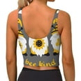 thumbnail image 3 of Xecao Bee Kind for Sports Bra with Removable Pads, Crop Tank Top Design, Women's Longline Sports Bra - Non-Wired - Large, 3 of 9