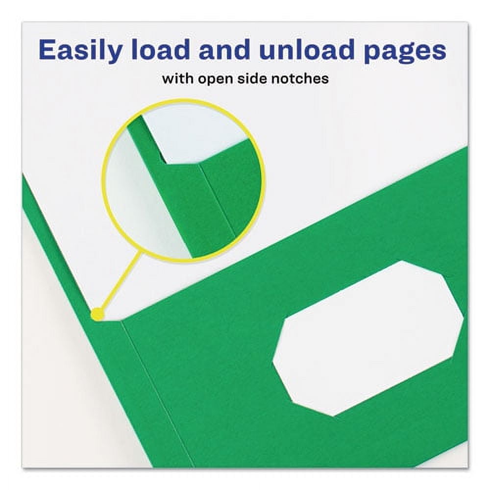 Two-Pocket Folder, 40-Sheet Capacity, 11 X 8.5, Green, 25/box | Bundle of 5 Boxes