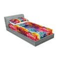 thumbnail image 2 of Ambesonne Colorful Fitted Sheet & Pillow Sham Set, Seamless Abstract Art, Twin, Multicolor, 2 of 2