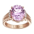 thumbnail image 5 of Bling Jewelry Womens Traditional Oval 4CT Pink Amethyst Statement Ring Zircon Accent Rose Gold Vermeil Sterling Silver, 5 of 6