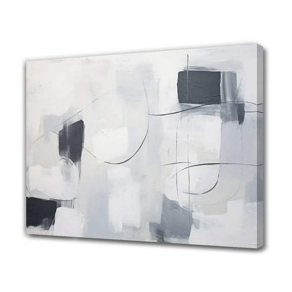 Abstract Art Modern Decorative Painting Gray Abstract Painting Framed Canvas Poster Bedroom Decor Sports Landscape Office Room Decor Gift,Frame-style,16x24inch(40x60cm)
