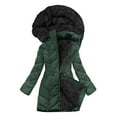 thumbnail image 2 of LEBONYARD Women's Trendy Zipper Hooded Thicken Liner Long Sleeve Solid Colored Puffer Jacket Casual Loose Fit Ladies Winter Outerwear Jacket Coat, 2 of 8