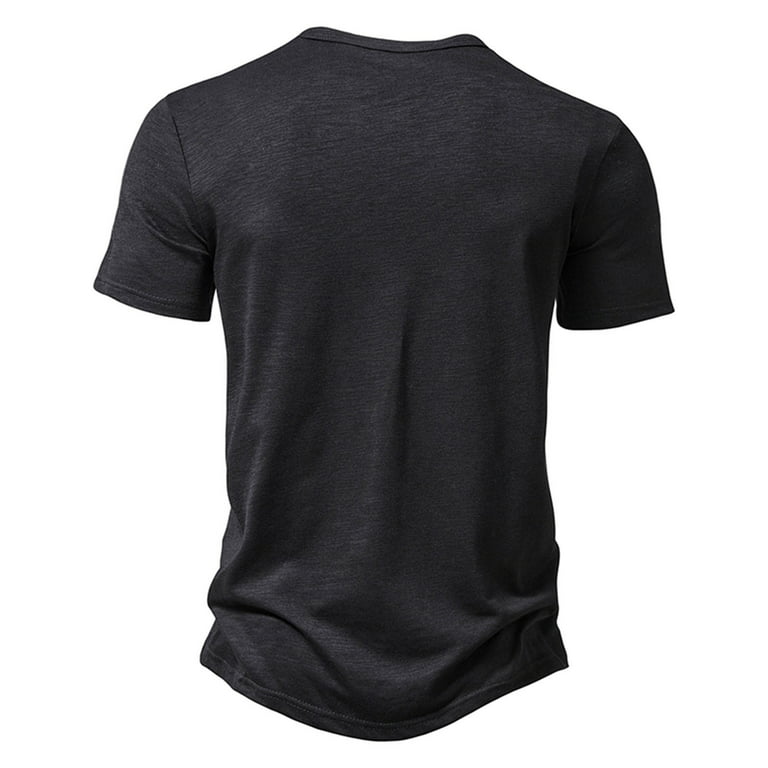 NARHBRG Mens Vintage Henley Shirts Classic Pullover T Shirts Retro Summer Slim Fit Tees 3-Button Casual Muscle Shirt Tops, adult Unisex, Size: Small