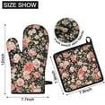 thumbnail image 6 of Pioneer Flower Kitchen Oven Mitt and Pot Holder Sets 2 Pcs for Baking, Cooking and Grilling, Heat Resistant Up To 392 °F, 6 of 7