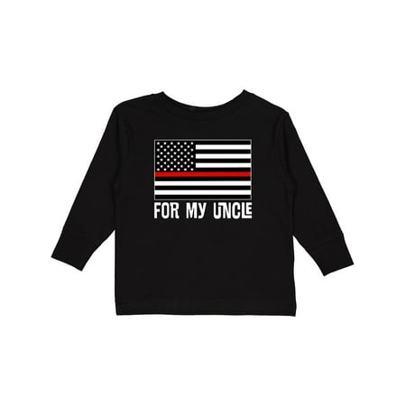 

Inktastic Uncle Fireman Flag Nephew Firefighter Boys or Girls Long Sleeve Toddler T-Shirt