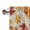 thumbnail image 5 of Rod Pocket Window Valances Retro Idyllic Maple Leaf on Linen Short Kitchen Curtains Autumn Plant Tree Leave Window Treatment Drapes for Bedroom Bathroom Living Room 54x18In,1 Panel, 5 of 6