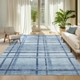 thumbnail image 2 of Hasoo Living Room Area Rug Polyester Blue Geometric Indoor Carpet Waterproof Foldable, 5' x 7', 2 of 5