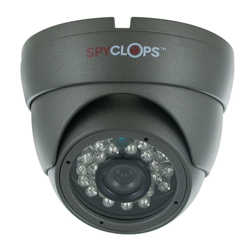 Camera Security, Spyclops Gray Mini Dome Night Vision Home Security