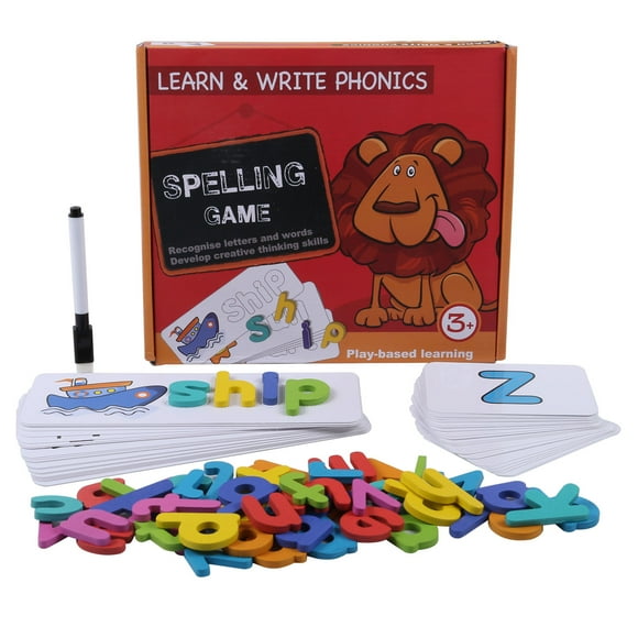 TopLLC Educational Toddler Toys Interactive Kids Toys Wooden Cardboard English Spelling Alphabet Matching Game Early Education Toy 2ML Baby Toys for Age 3+
