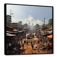 thumbnail image 2 of Designart "Market Day in Hausa" Cityscapes Framed Wall Art - Modern Blue Cityscape Entryway Framed Wall Art Print, 2 of 6