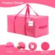 thumbnail image 4 of Bolsas de mudanza extra grandes con cierres resistentes y asas. Suministros de mudanza con tapas (rosa, 4 paquetes), 4 of 8