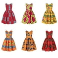 thumbnail image 3 of Girls Dress Print African Kids Round Neck Sleeveless Dress Cute Puff Skirt, 3 of 6