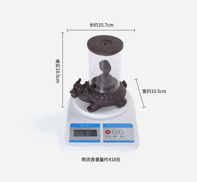 Purple Sand Windshield Backflow Incense Burner Creative Dragon Turtle Snake God Reflow Incense Holder Smoke Waterfall Censer Burner Home Decoration