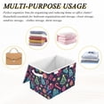 thumbnail image 6 of Yayeee Collapsible Cube Storage Bin with Lid Fabric Closet Decorative Basket with Handles, Neon Christmas, 6 of 7