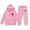 Pink, variant on Utlike Girls Hoodie Outfits Middle And Large Children'S Long Sleeved Solid Color Letter Print Hooded Sweatshirt And Pants Set Cute Clothing Set For Girl Size 2 Years-3 Years