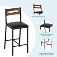 thumbnail image 2 of Juego de Comedor de 3 Piezas para Espacios Pequeños - Mesa de Bar Moderna Rectangular con 2 Taburetes, Estructura de Metal Resistente, Ideal para Apartamento, Cocina, Desayunador o Café en Casa, 2 of 8