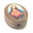 thumbnail image 2 of Sacred heart Oval wooden medal - enamel (14x11mm - 0.55x0.43"), 2 of 2