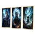 thumbnail image 3 of Designart "Powerful Wizard Magic s Mastery" Superheros Framed Wall Art Set Of 3 - Blue Superheros Frame Gallery Set For Office Decor, 3 of 6