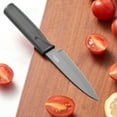 thumbnail image 4 of 3 Pack Paring Knife with Safety Sheath, Fruit Knife with 4 inch Stainless Steel Blade, Nonstick Silicone Coated Knife for Kitchen, Fruits, and Vegetables (Black & Gray & Pink), 4 of 4