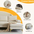 thumbnail image 6 of U-Shaped Sectional Sofa with Double Chaise, 110" Linen Fabric Couch Sofa with Metal Legs and Removable Cushions, Armrests, 4-Seat Sectional Couch for Living Room, Apartment, Office, Beige, 6 of 7