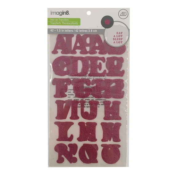 Imagin8 1.5" Iron-On Glitter Cooper Letters, 12 Packs: 42 ct. (504 total)