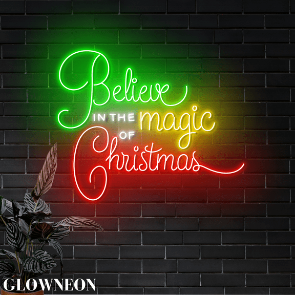 Glowneon Believe In The Magic Of Christmas Led Sign, Christmas Decor