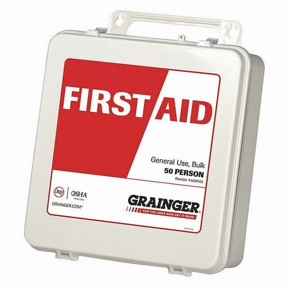 First Aid Kit and Housing, Plastic 137 Components, 50 People Served