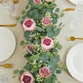 thumbnail image 2 of 1x Silk Rose Peony Hanging Vine,Fake Flower Garland Eucalyptus Garland ,Fake Floral Rose Vines for Wedding Party Arch Table Wall Backdrop Decoration,Lush Rose Peony Vines with Green Leaves,Pink,71", 2 of 8