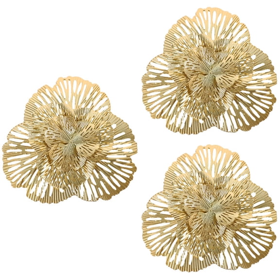 HOMEMAXS 3pcs Metal Wall Decor Flower Wall Art Home Living Room Metal Art Wall Decoration