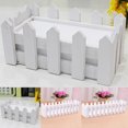 thumbnail image 2 of Coofit Picket Fence Planter Creative Wood Picket Fence Pot Artificial Plant Containers, 2 of 9
