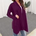 thumbnail image 7 of Jxximdong Cardigans for Women, Lightweight Knit Loose Long Sleeve Sweater Casual Soft Drape Open Front Fall Coats, Women's Bolero Shrugs Purple, 7 of 7
