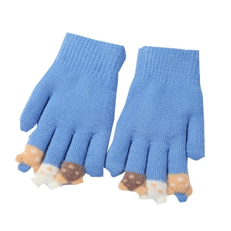 

Zlekejiko Children Gloves Winter Five Finger Boys Wool Thickened Primary And Secondary School Girls Boys Finger Warm Cold Gloves