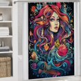 thumbnail image 4 of Mermaid 4 Piece Shower Curtain Sets, Non-Slip Rugs, Toilet Lid Cover And Bath Mat, for Bathroom Decor Set, 72" X 72", 4 of 7