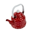 thumbnail image 1 of Vintage Enamel Teapot 1.1L for Electric Cooktop Hiking Teapot Kitchen Dinnerware Red, 1 of 8