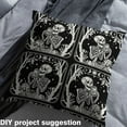 thumbnail image 2 of Homewish Gothic Skull Skeleton Fabric by the Yard 1 Yard,Spooky Halloween Home Decor Fabric by the Yard,Black Beige Sewing Fabric For Boys Girls,Super Cozy Room Decor, 2 of 6