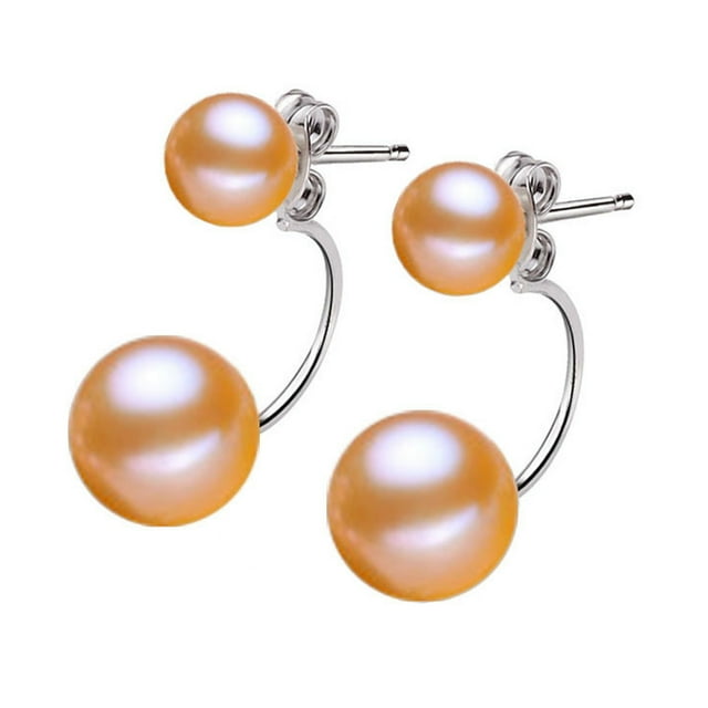 Pendientes de perlas naturales Sonducket para mujer Pendientes únicos de plata de ley S925 Ropa zapatos y accesorios Miscelánea rosa