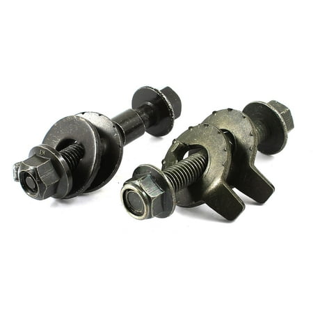 Unique Bargains 2 Pcs Car M10 Male Gray Steel Eccentric Lockout Kit Bolts Screws for Wheel Alignment