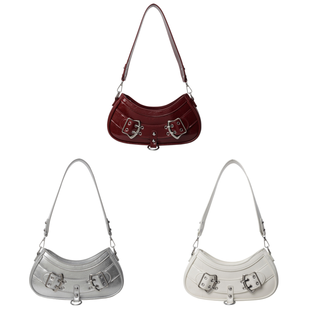 Bolso Hombro PU para Mujer Mano Con Correa Ajustable (vino) Rojo