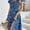 Blue, variant on ZOELNIC Summer Floral Print Maxi Dress for Women Button Up Split Long Flowy Bohemian Beach Party Dresses, XL