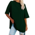 thumbnail image 3 of Womens Plus Size Tops Elbow-Length Dressy Blouses Crew Neck Casual Loose Tunic Tops Summer Shirts S-2XL, 3 of 7