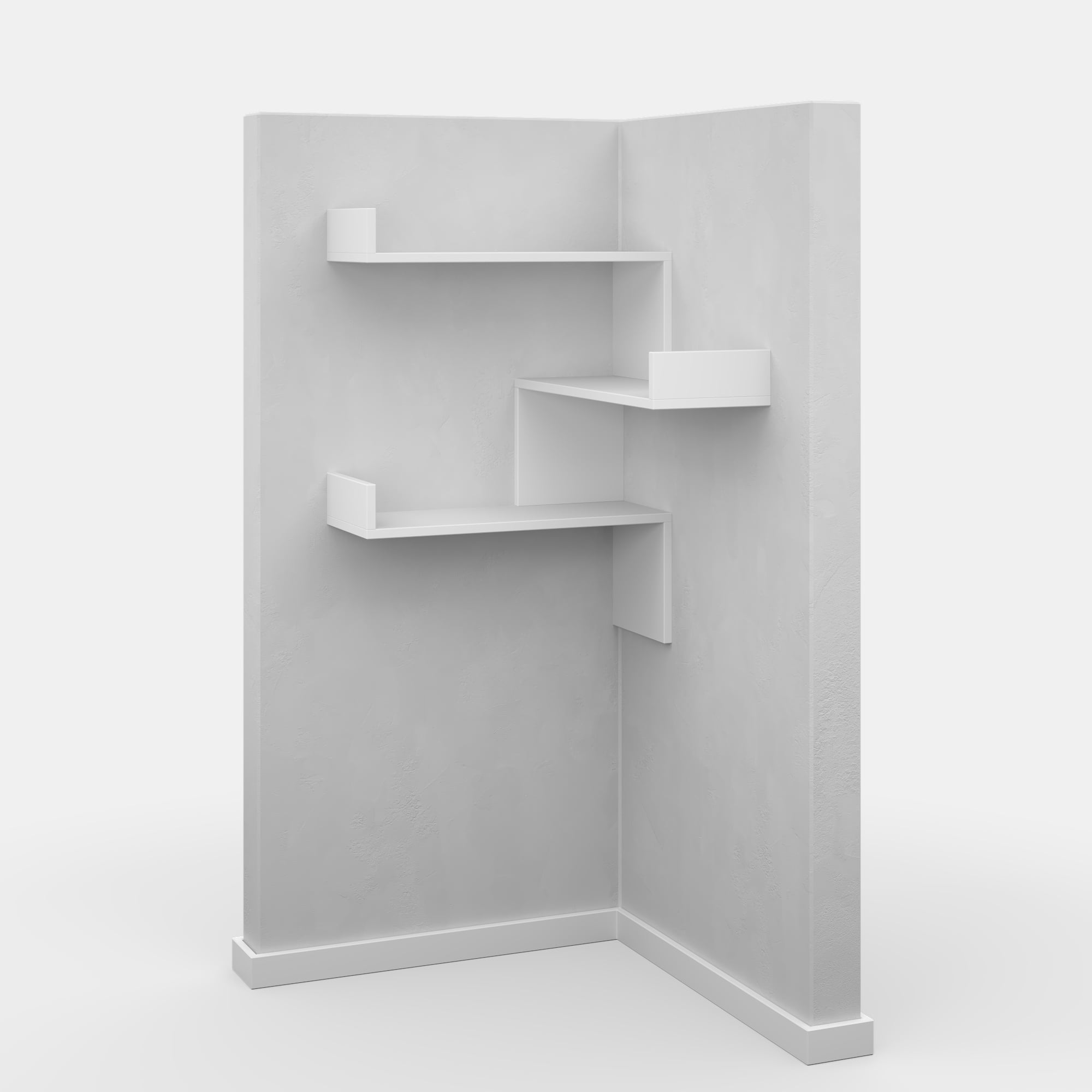Ada Home Decor Furniture 24" 3 Tier White Walker Modern Wall Shelf