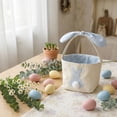 thumbnail image 6 of Easter Bunny Storage Bin with Pompoms - Collapsible Fabric Basket for Egg Hunt, Gifts & Organizing., 6 of 6