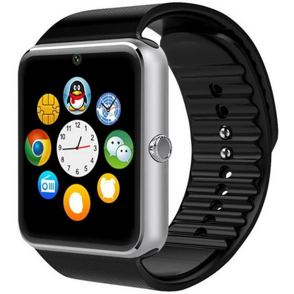 GT08/18 Smart Watch Built-in Fitness Tracker With Sleep Monitor HD Touchscreen For IPhone Android Black and silver
