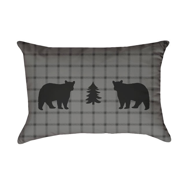 True Grit Bear Square Decorative Hunting & Rustic Oblong Throw Pillow, 14" x 20" Inches, VISI-ONE