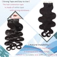 thumbnail image 5 of MY-LADY 20PCS Wavy Curly Tape in 100% Real Human Hair Extensions Hairpiece Skin Weft Full Head 14inch #1B Natural Black, 5 of 9
