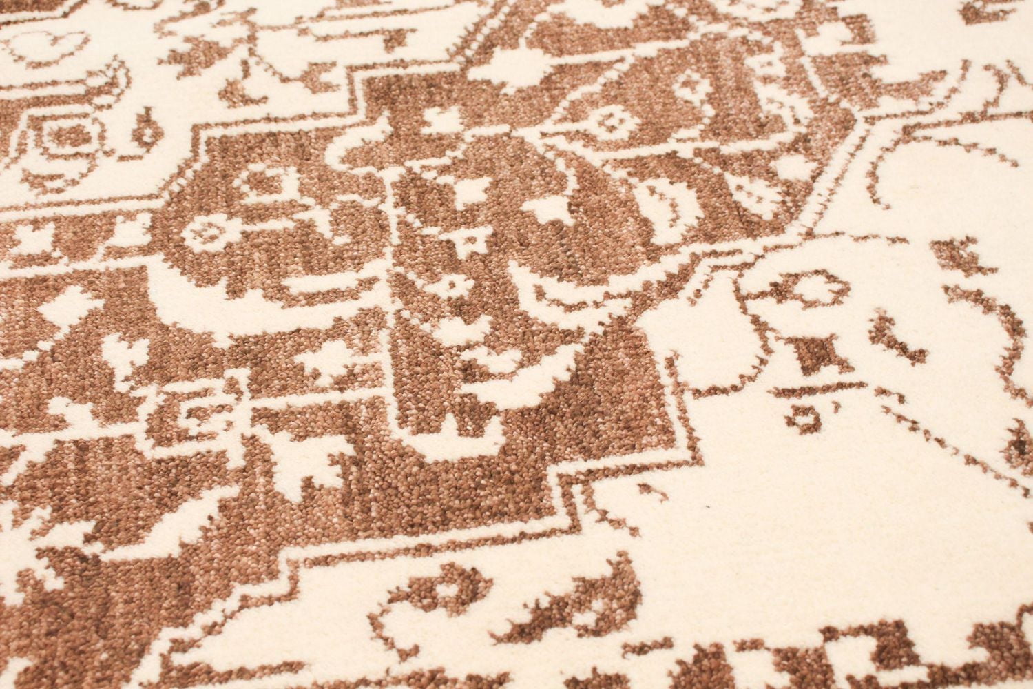 ECARPETGALLERY 5'5" x 7'6" Transitional La Seda Hand-knotted Area Rug for Living Room, Dining Room and Bedroom in Ivory